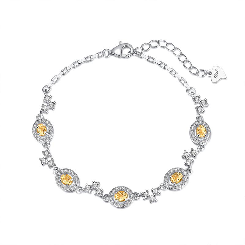 High-end design natural crystal stone bracelet women's s925 sterling silver new fashion personalized hand jewelry