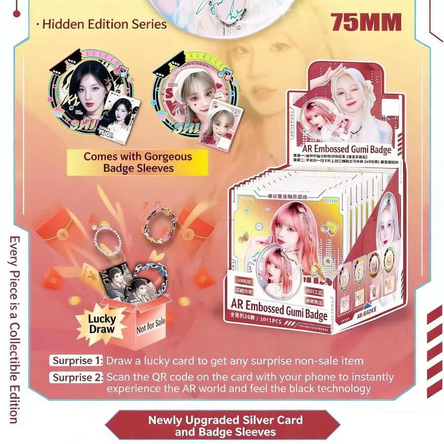 Song Yuqi AR Badge, Holographic Collectible, K-pop Star Merch Gift, 75mm Large Size Tin Pin