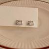 Cute Cat Shining Zircon Earrings Kawaii Earrings Cartoon Sweet Ear Studs Jewelry