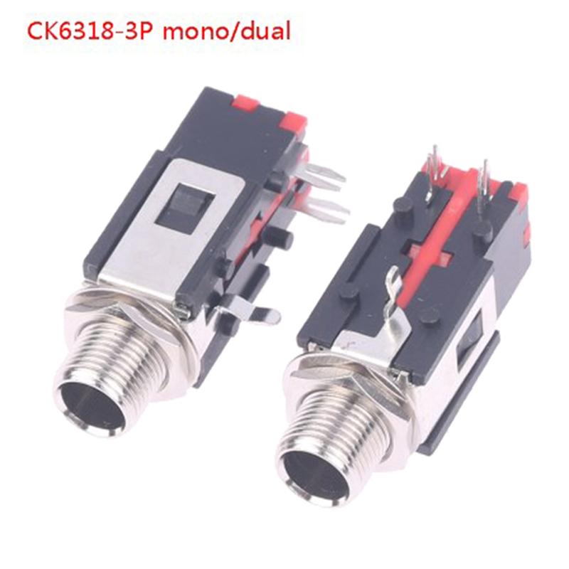 

2 шт. 6,35 мм аудиоразъем 3-контактный стерео аудиоразъем микрофонная сварочная линия