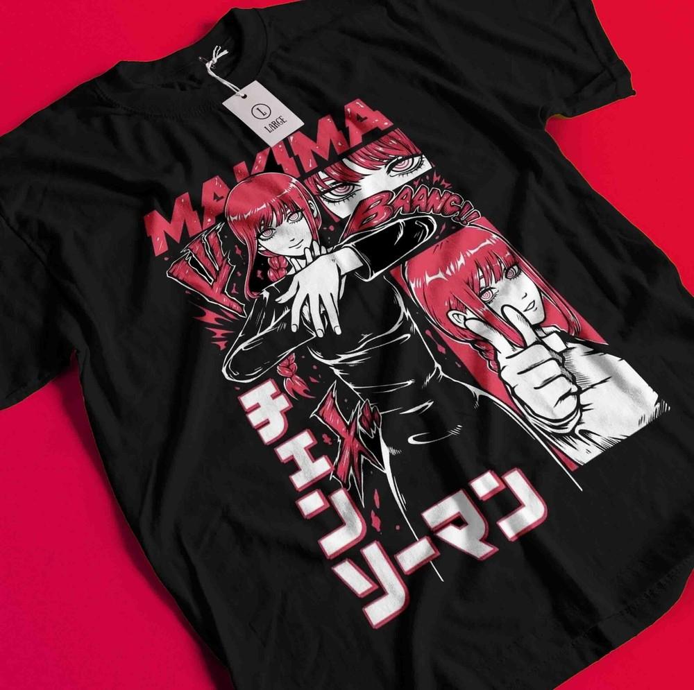 

Chainsaw Man Makima T-Shirt Asa Aki Anime Denji Shirt Power Tshirt All Size Tee BB422 XL