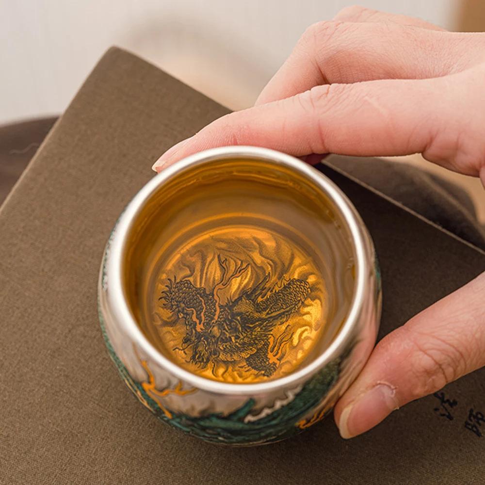 Creative Dragon Drinking Tea Cup Exquisite Tasting Tea Cup Household Personal Cup Chinese Tea Set Master Cups Gift for Friends