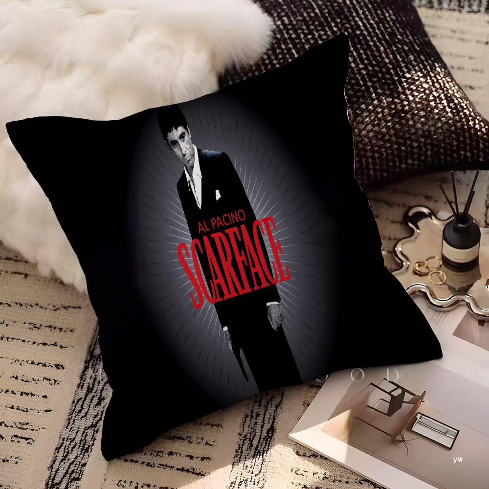SScarface Tony Montana Cartoon Pillowcase Toon Gift Cushion Cover Bedroom Home Sofa Chair Seat Decor Pillow Case