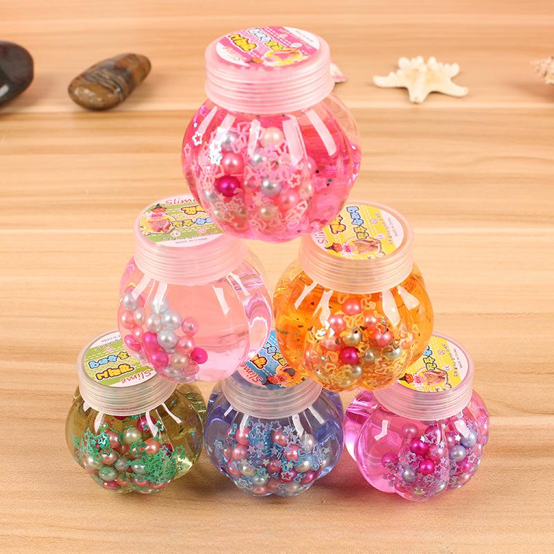 16PCS Pumpkin Bottle Crystal Mud Pearl Crystal Mud Color Mud DIY Jelly Mud Transparent Crystal Mud Children's Lightweight Clay
