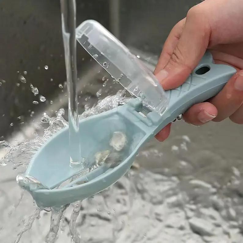 

Пластиковый скребок для рыбьей чешуи Щетка для очистки рыбьей чешуи Щетка для очистки рыбной чешуи Терки для удаления рыбного ножа Овощечистка Скребок для очистки рыбы 1PC синий