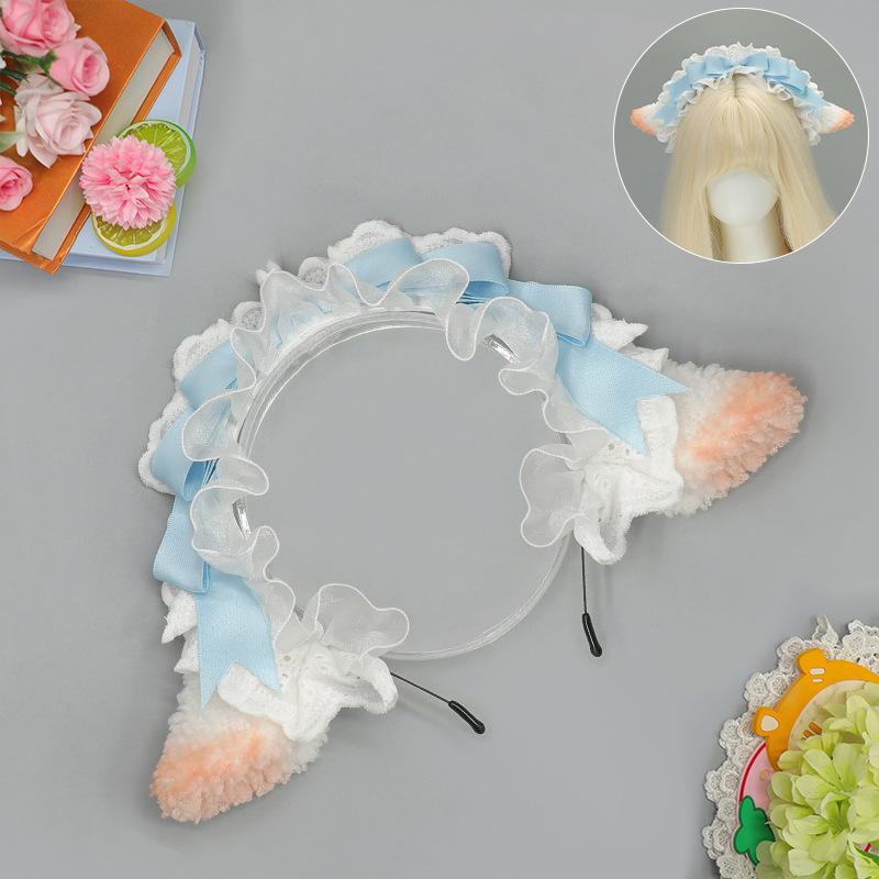

Lolita KC Lamb Ears Headband Comic-Con Party Maid Wind Dress Up Props Maid cos Lamb Ears Hair Accessories