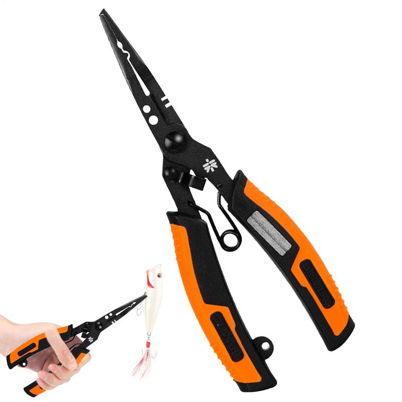 Fishing Pliers With Hook Sharpener Fishing Split Ring Pliers Fishing Lure Pliers Safety Lock Fishing Pliers For Fly Fishing