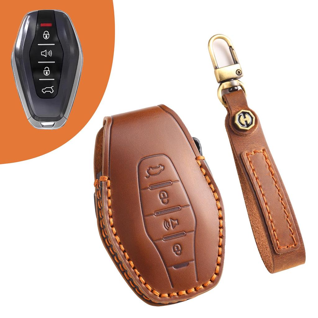 Kožený obal na kľúč pre Jietu X70plus, X70pro, Chery X90, Wujie Pro