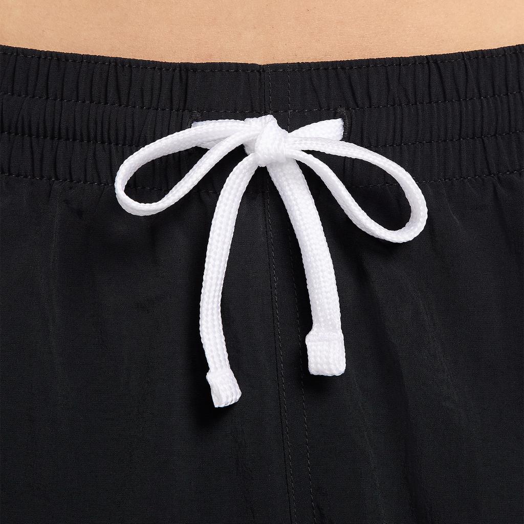 Nike Swim Logo Comfortable Mid Waist Drawstring Casual Beach Shorts Men Shorts Black White FZ6259-010