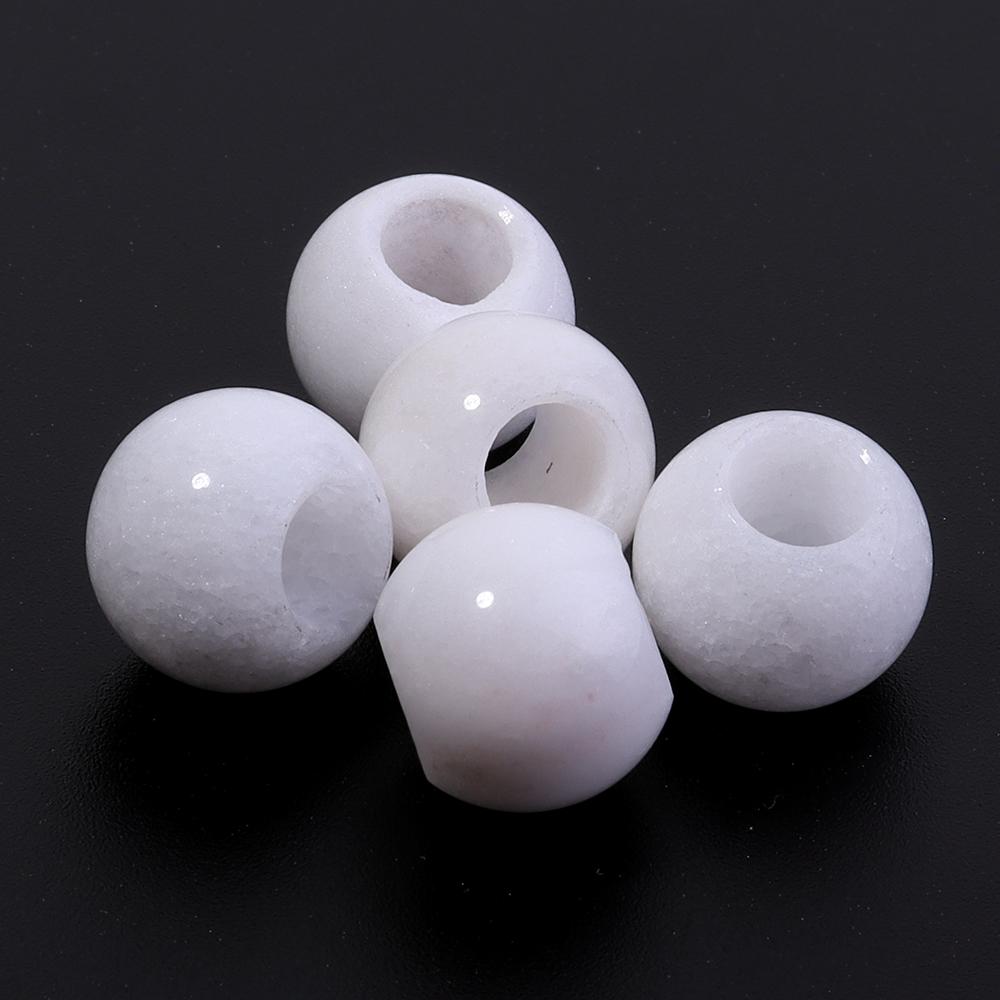 5pcs/lot Natural Stone Big Hole Beads Agate Jade Tiger Eye Turquoise Loose Beads For DIY Handmade Bracelet Earrings Accessories