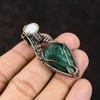 Malachite Copper Pendant Copper Wire Wrapped Pendant Gemstone Pendant Copper Jewelry Rainbow Moonstone Jewelry Gift For Him Designer Pendant