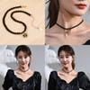 Unique Gothic Black Choker Necklace For Women With Floral Rose And Heart Design