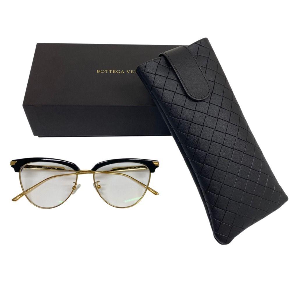 Used Good Condition BOTTEGA VENETA Glasses BV101O 001 5415-145 Gold Color Black Men s Women s Old Clothes Used USED