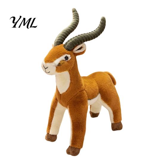 Skin Friendly Polyester Fiber Doll Plush Tibetan Antelope Doll, Posable Stuffed Toy, Cute Toy Cuddly Animal, Collectible Gift for Kids Home