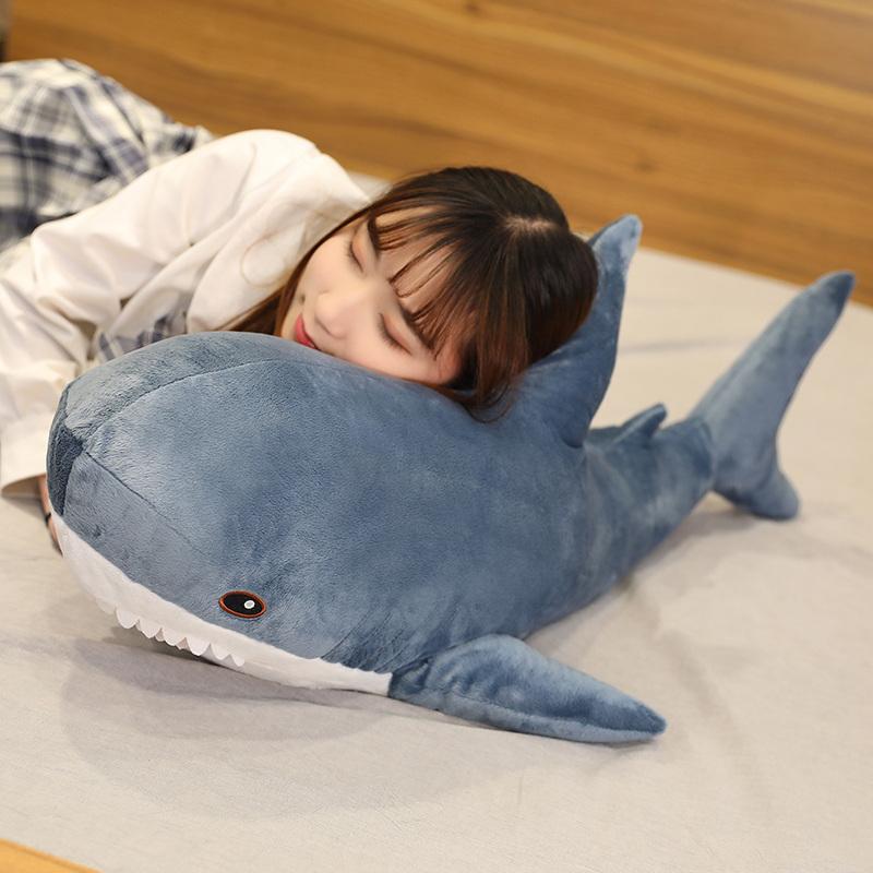 45/60cm Cute Shark Plush Toy Soft Stuffed Speelgoed Animal Reading Pillow for Birthday Gifts Cushion Doll Gift