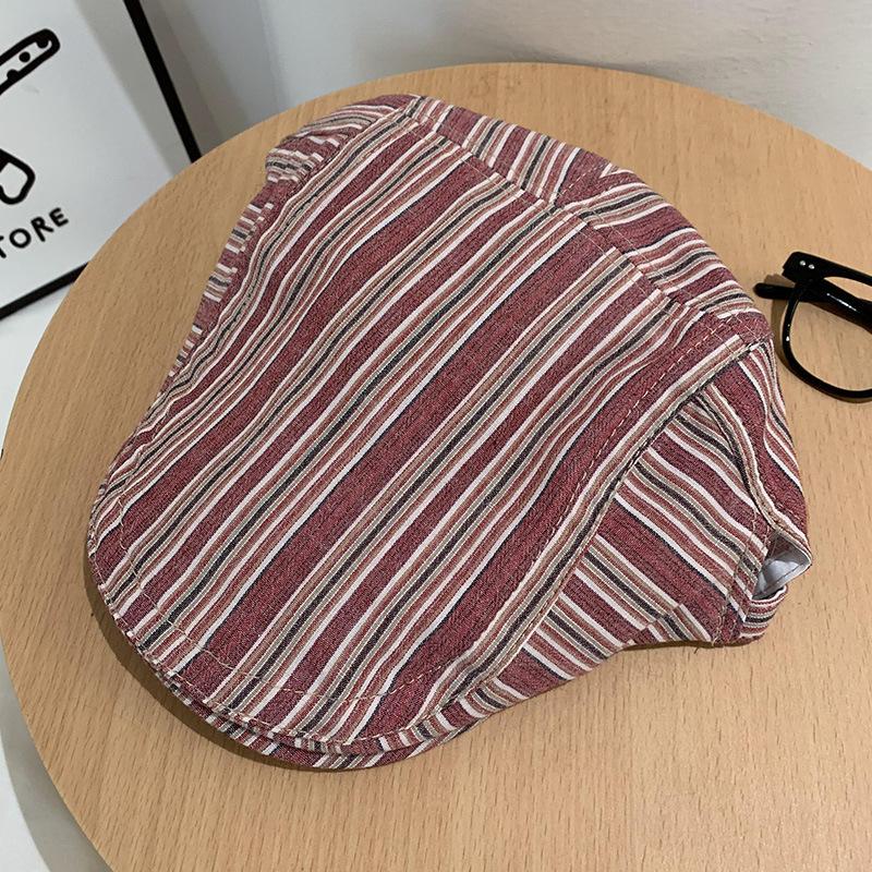 Retro, Japanese, Beret, Female, Versatile for Spring and Summer, Checkered, Small Face, Painter's Hat, Big Head Circumference, Fashionable Dressing