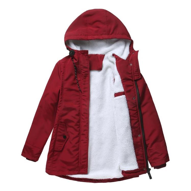 Women Thickened Lamb Velvet Cotton Parka Coat Autumn Winter Warm Casual Hooded Coat