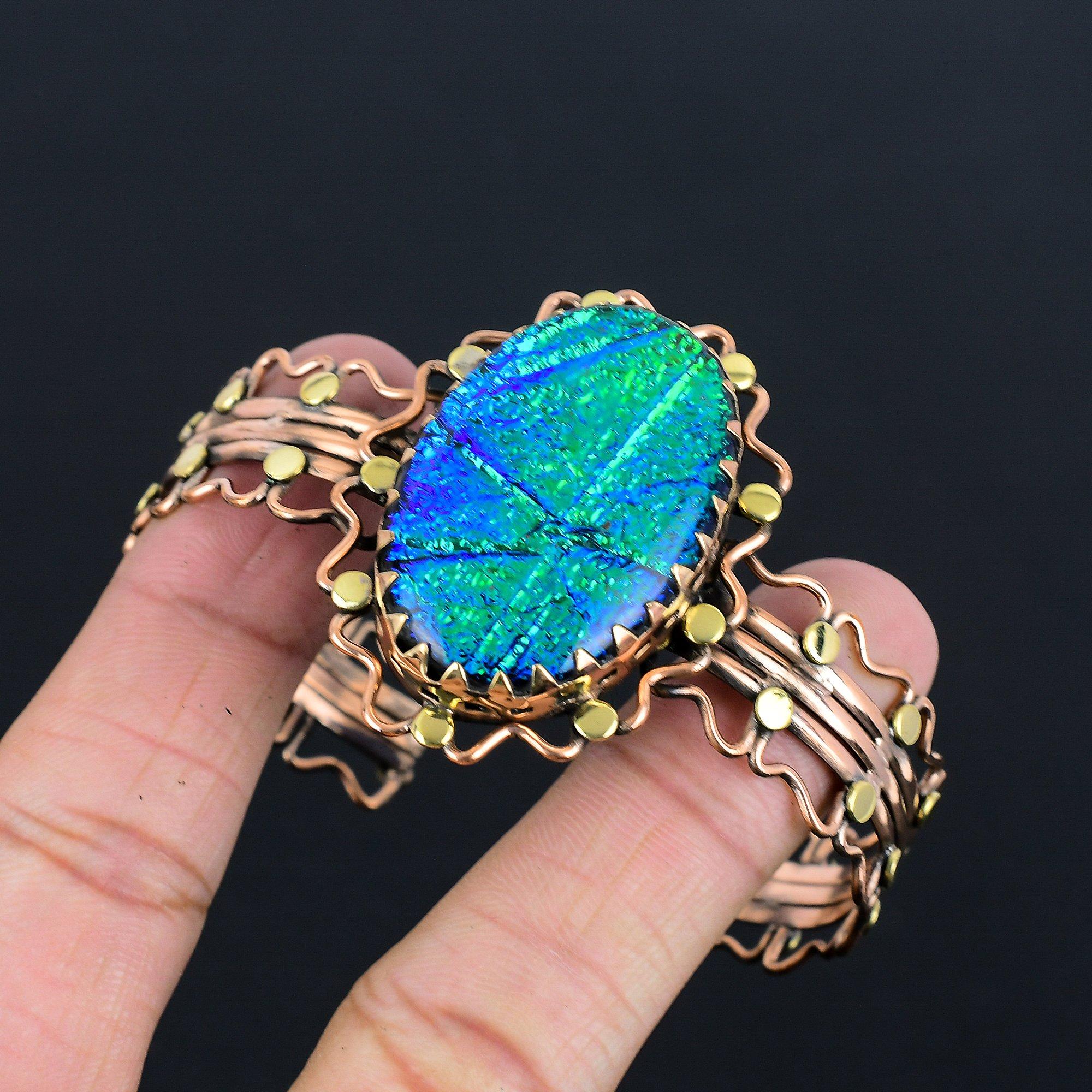 

Синий Триплет Опал Ручной Работы Ювелирные Изделия из Драгоценных Камней, Браслет, Обернутый Медной Проволокой 999 пробы, Ювелирные Изделия Уникального Дизайна, Для Женщин