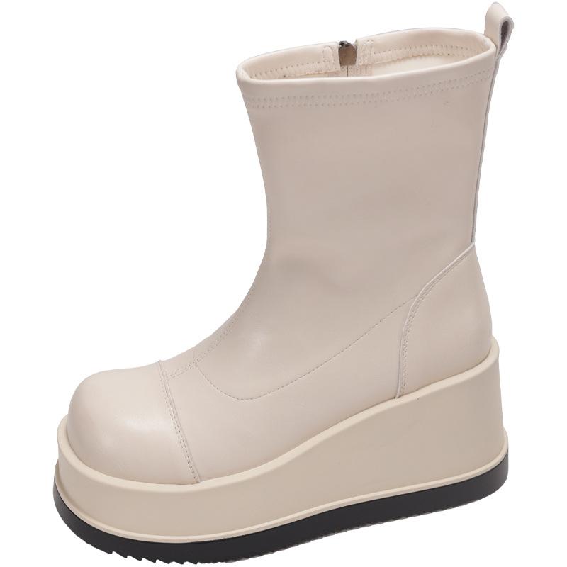 Thick-soled Round-head Martin Boots Women's Summer New Simple Temperament Short Boots