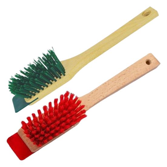 Lawn Mower Brush Compact Size Wooden Handle Cleaning Brush Lawn Mower Accessory Brush Grass Clipping Dirt Removal Tool