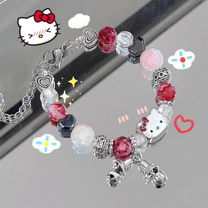 Adorable Hello Kitty Hanging Pendant Animation Design Animation Necklace/Bracelet/Ring Jewelry Accessoriess Festival Presents for Women Girls