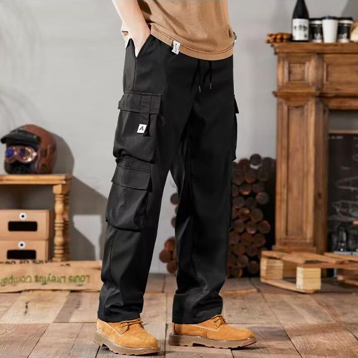 Overalls Men's Summer Thin Loose Functional Multi-Pocket Straight Casual Pants Men's Large Size Outdoor Work Pants