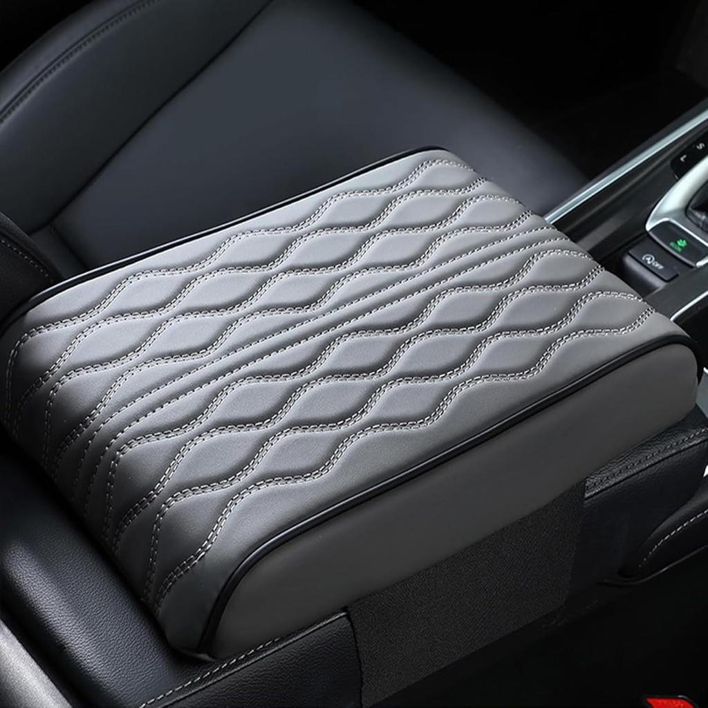 Upgraded Universal Style Memory Cotton Car Armrest Box Pad, Leather Car Armrest Cushion Center Console Cover Pad, Universal Vehicle Seat Box Cushion