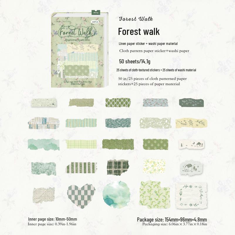 Suiker Poëzie Stof-Thema Afscheurbare Sticker Pakketten voor Journals