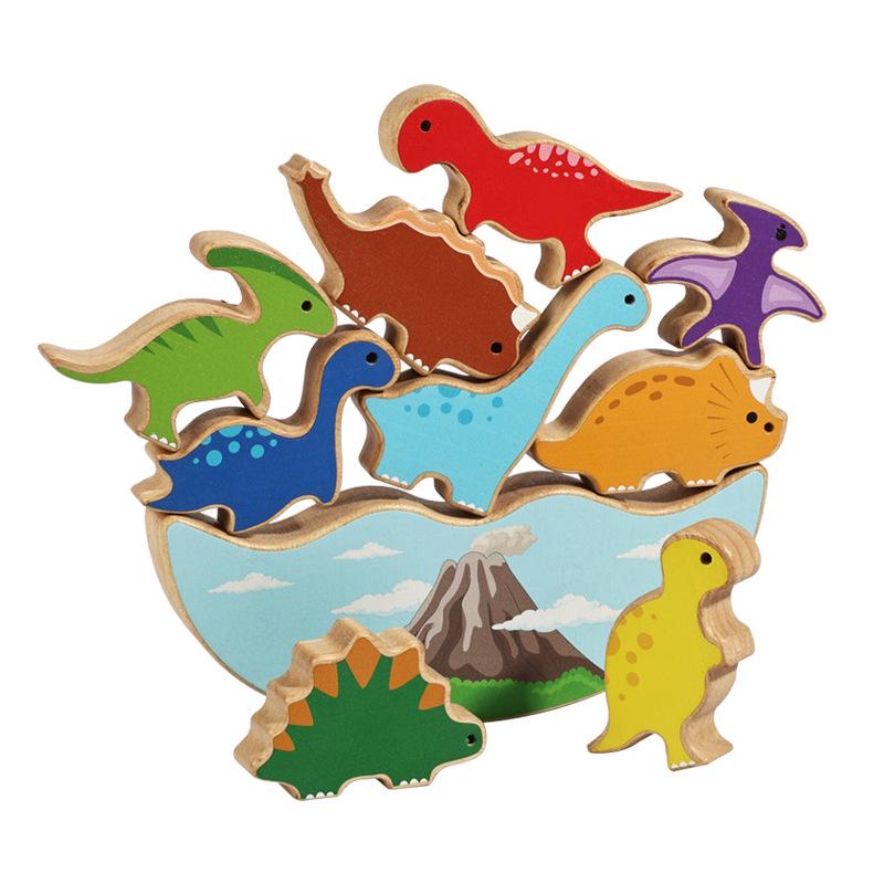 Little Bear Montessori Wooden Balance Blocks - Children s Educational Fishing Beads Toy