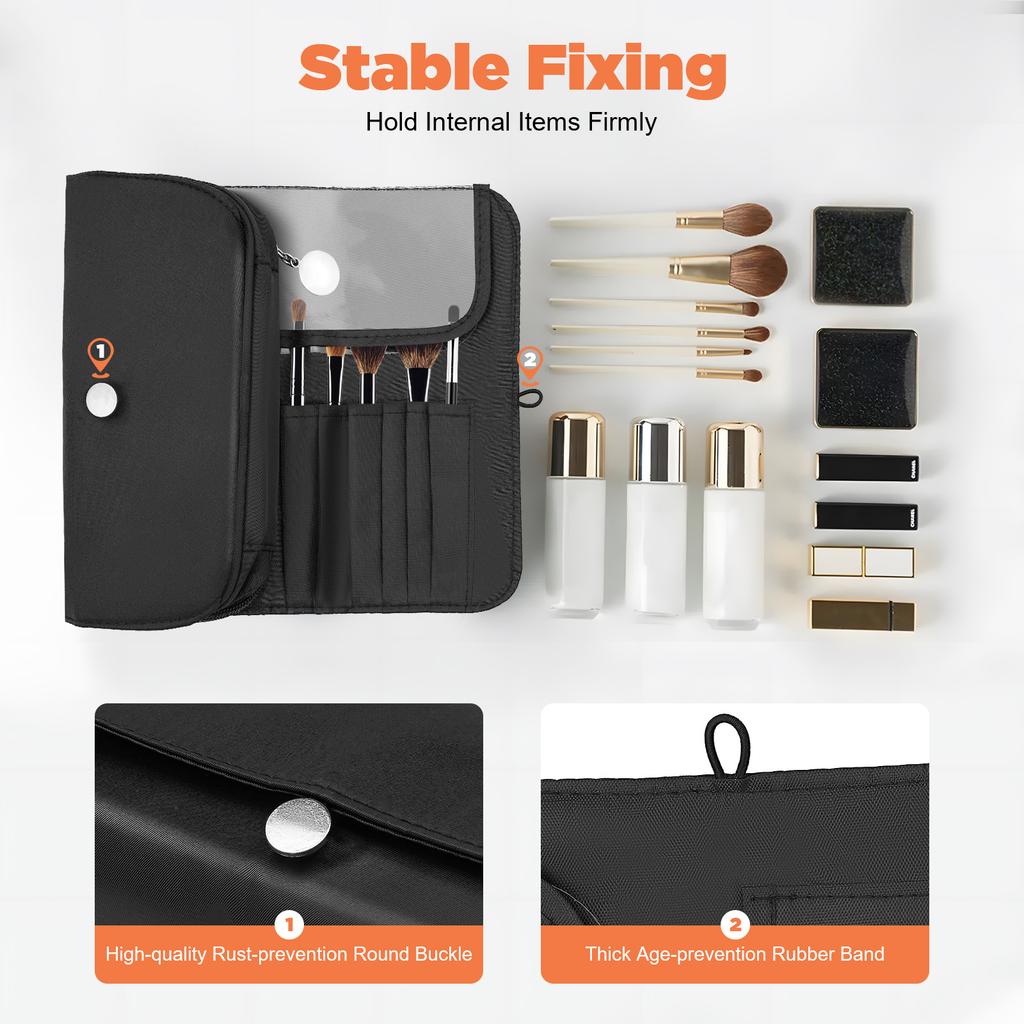 Portable Makeup Storage Bag Large Capacity Travel Cosmetic Bag Brushes Holder Waterproof Toiletry Bag for Women Girls