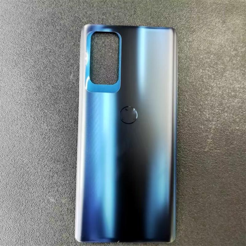 

For Motorola Moto Edge 20 Pro Glass Back Battery Cover Door Panel Housing Replacement Parts синій