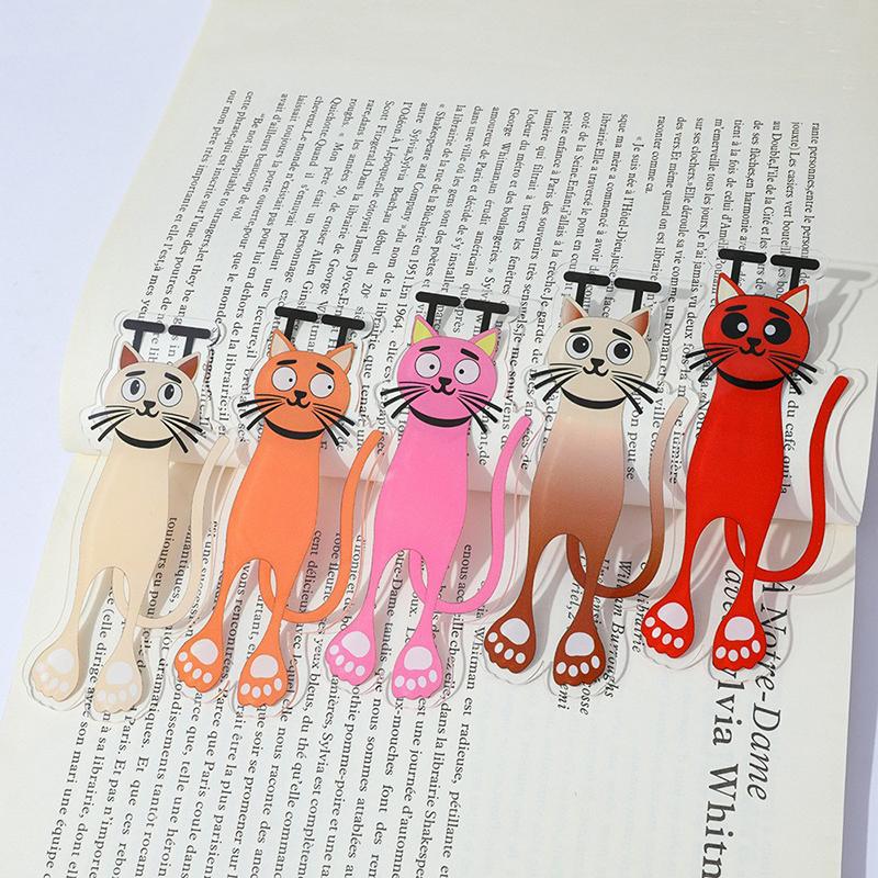 1 Pcs Kawaii Black Cat Bookmarks For Books 3D Plastic Stereo Animal Book Mark For Student Teacher'S Gifts Creative Stationery