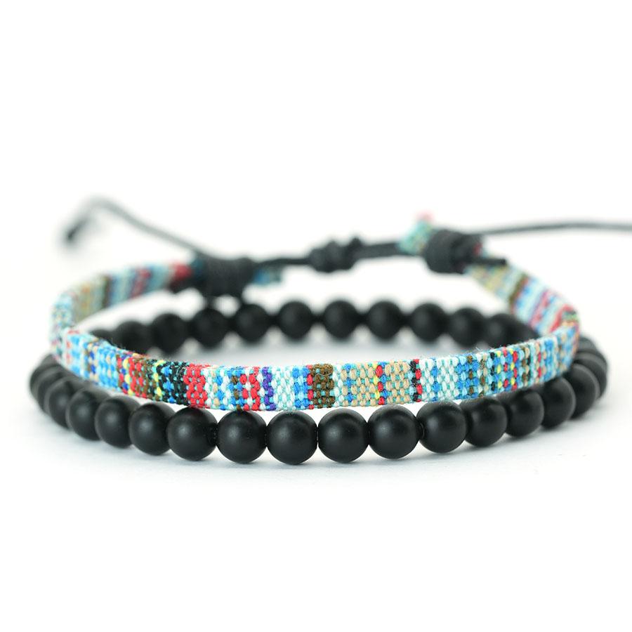 

Noter Bohemia Men Bracelet Set 5 Colors Available Handmade Weaven Fabric Braslet Leisure Versatile Accessories Healing Pulseras baby голубой