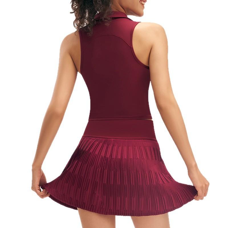 Women Sleeveless Cycling Jersey Set Breathable Anti-chafe Skirt Sport Outfit Gym Yoga Running