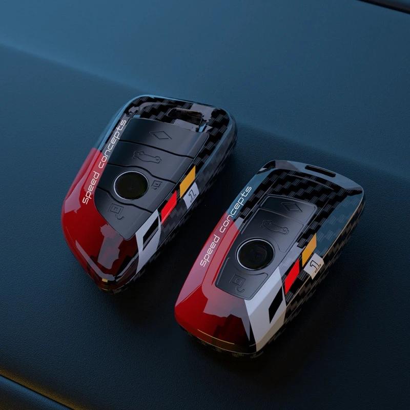 Fashion Carbon Fiber Style Car Remote Key Case Cover For BMW 1 2 3 4 5 6 7 Series X1 X3 X4 X5 X6 F30 F34 F10 F07 F20 G30 F15 F16