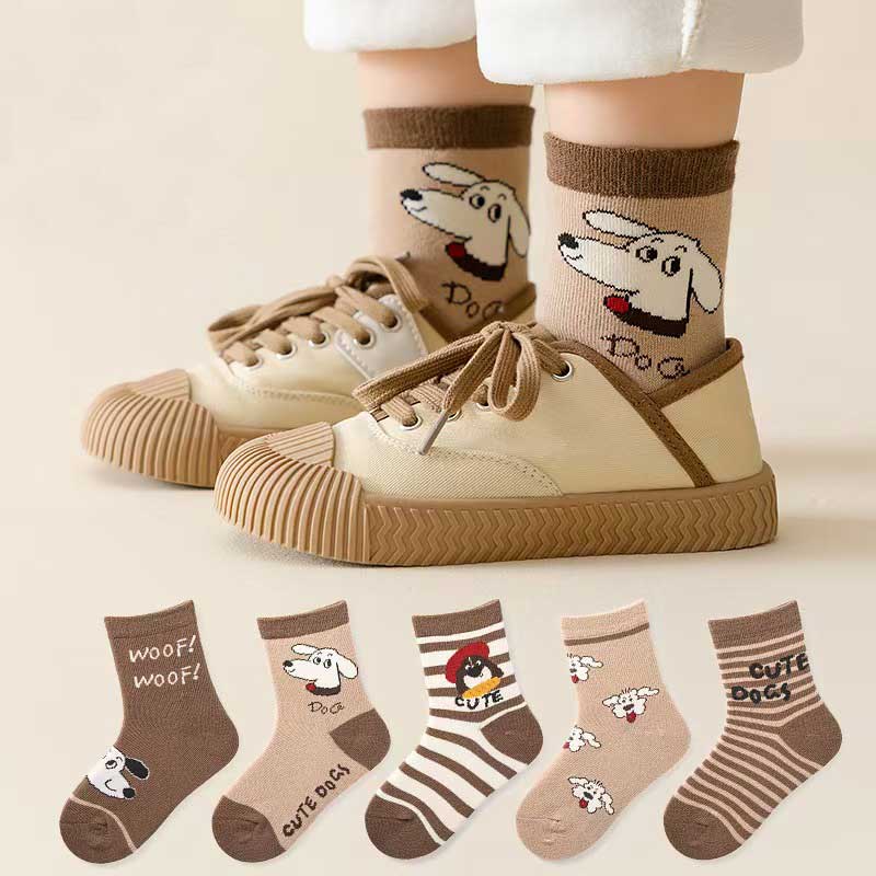 5 Paar Baby Kinder Frühling und Herbst Jungen Mädchen 1-12 Jahre Cartoon Kniestrümpfe