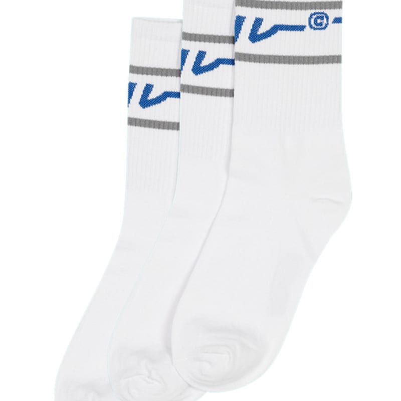 REPLAY CONTAINER [3PACK] Gray Line Socks (white)