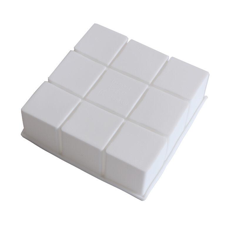 1 Pc Square Jiugongge French Mousse Silicone Cake Mold Pudding Jelly Mold DIY Baking Supplies