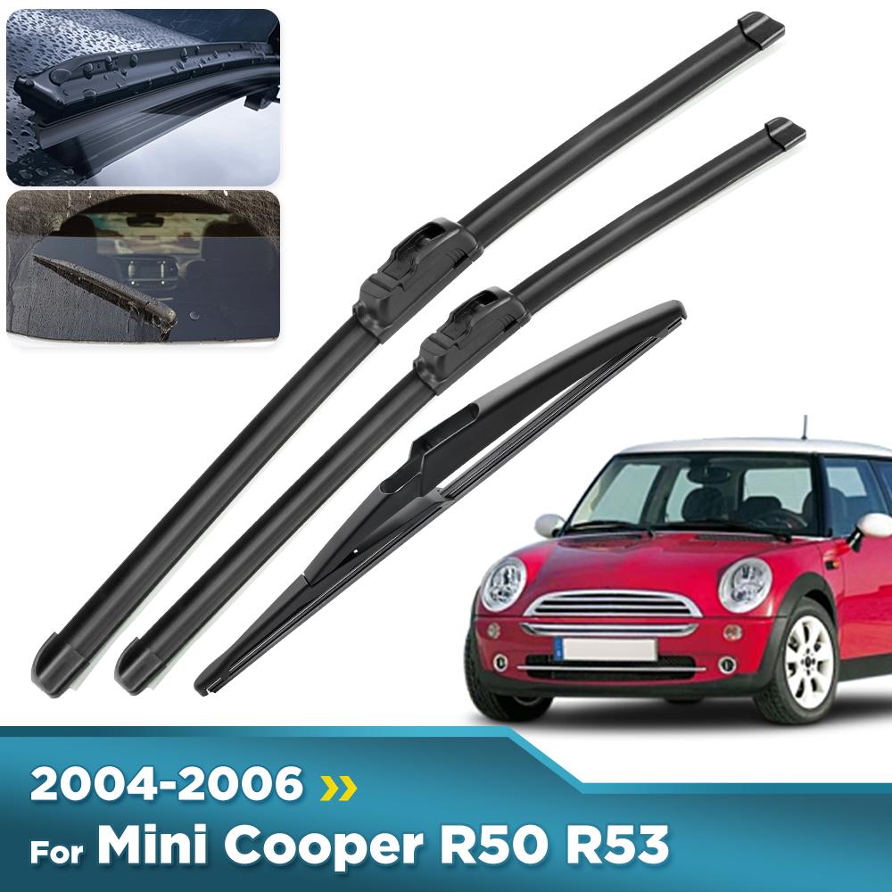 For Mini Cooper R50 R53 2004-2006 2005 Wiper Front & Rear Wiper Blades Windshield Windscreen Window Brushes 19"+18"+12