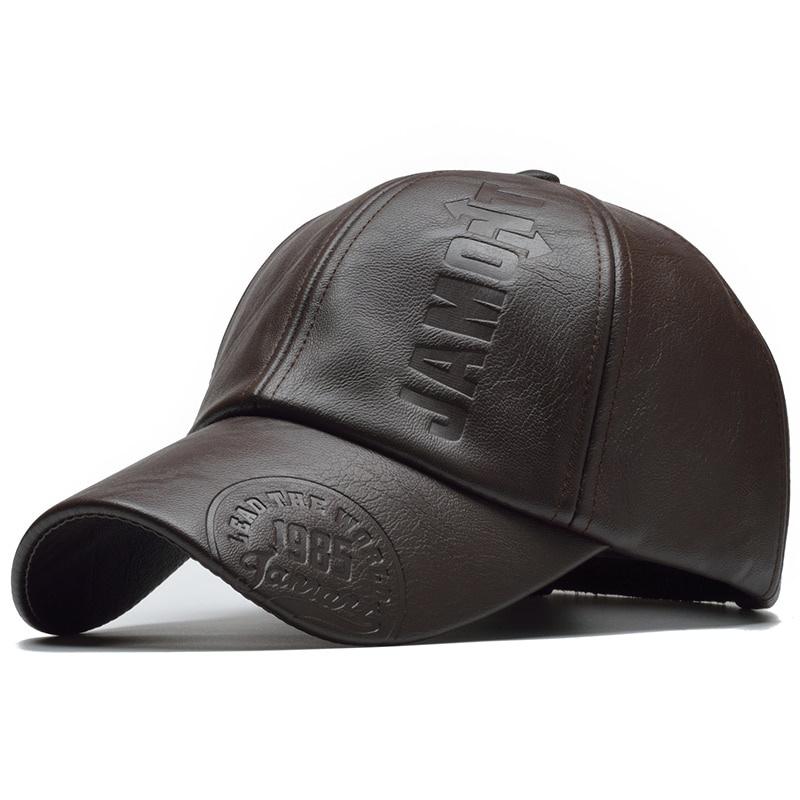 New Fashion Winter Unisex PU Leather Baseball Cap Outdoor Windproof Cold Protection Trucker Hats Street Personality Hip Hop Caps
