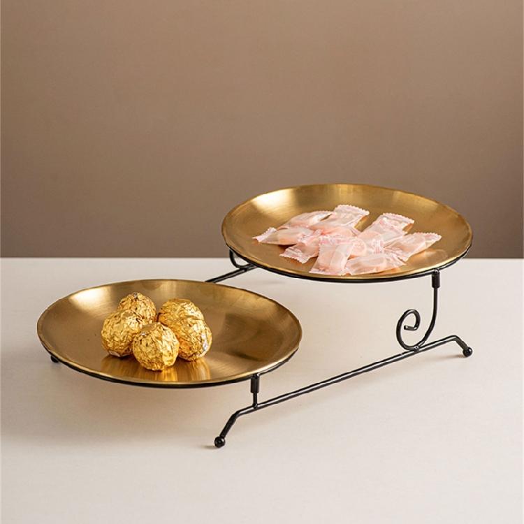 Practical Detachable Dessert Stand for Parties Detachable Fruit Serving Holder Metal Wedding Cake Display Plate