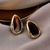 New Korean-Style Exaggerated Irregular Oval Metal Earrings