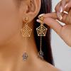 Trendige Halloween Spinnennetz Lange Quaste Hängende Ohrringe für Damen Übertriebene Kürbis Punk Gothic Mode Party Schmuck Geschenk