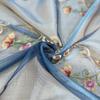 1-Panel Luxury Blue Embroidered Sheer Curtain - Light Filtering, Vintage Flower Pattern, Lace Voile Draperies for Living Room, Bedroom, Dining Room