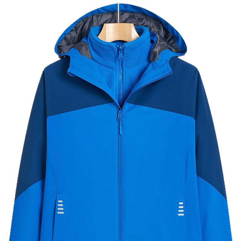 Herren Dreifach-Atmungsaktive Winddichte Warme Bergsteigerjacke