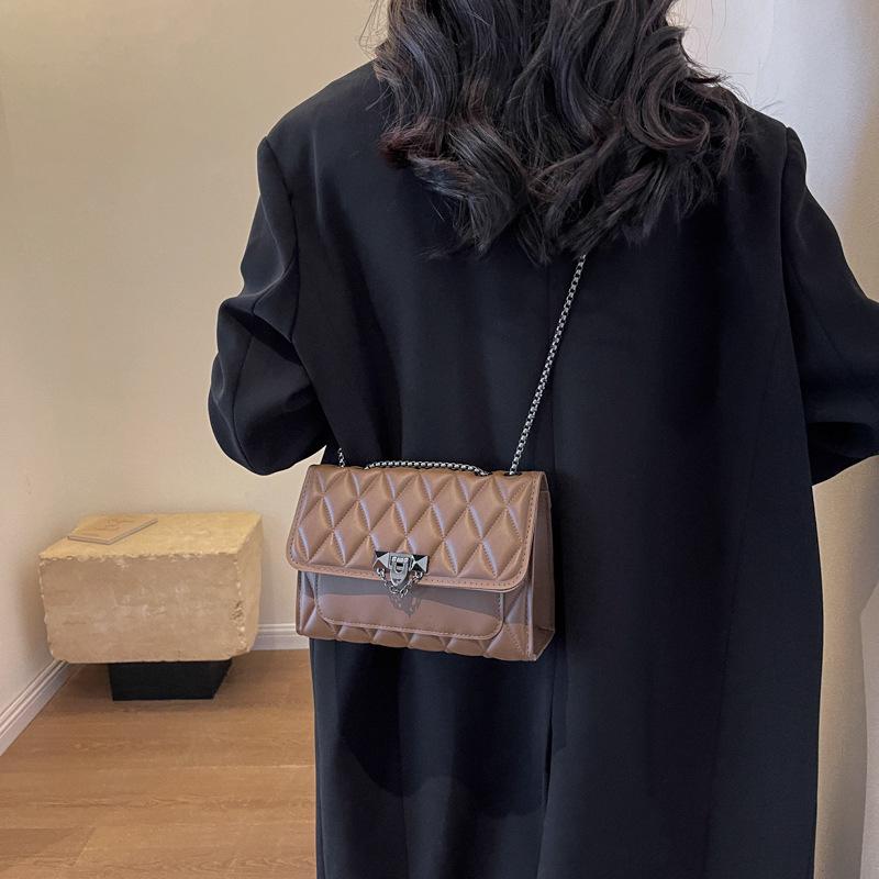 2024 Women's Retro Diamond Lattice Chain Crossbody Bag - Fashionable Small Square Shoulder Bag