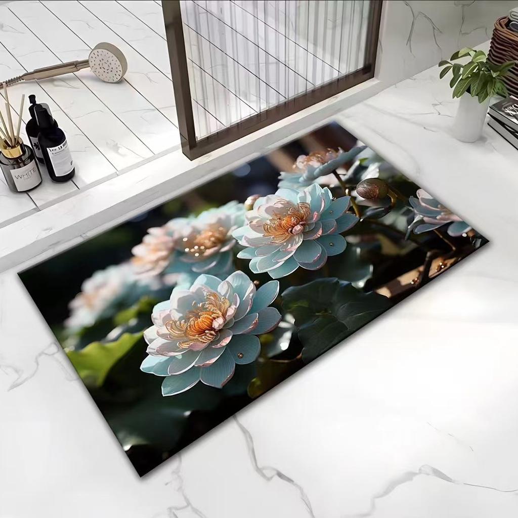 Pastoral 3d Visual Flower Flower Floor Mat Door Dirt-resistant Entrance Door Carpet Diatom Mud Entrance Bathroom Floor Mat