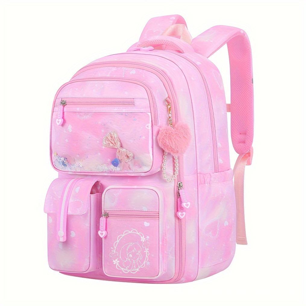 Set Zaino Scolastico 3 Pezzi per Ragazze Dolce Carino Grande Capacità Protezione Schiena Leggero Bambini Studente Primaria Borsa a Spalla