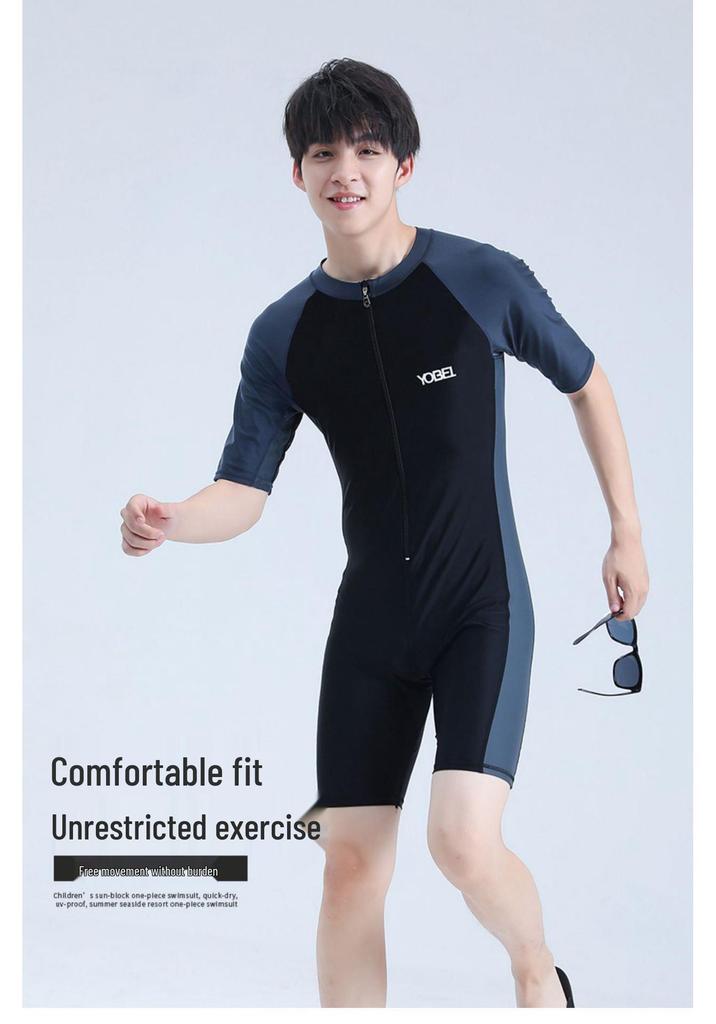 Men's Long Sleeve One-Piece Plus Size Quick Dry Swimsuit
