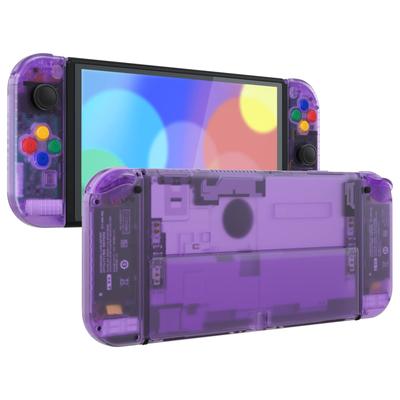 Não é o corpo principal Interruptor Interruptor para controlador portátil Joycon compatível com OLED placa traseira de material transparente para interruptor OLED Interruptor de PC Vem com parte traseira